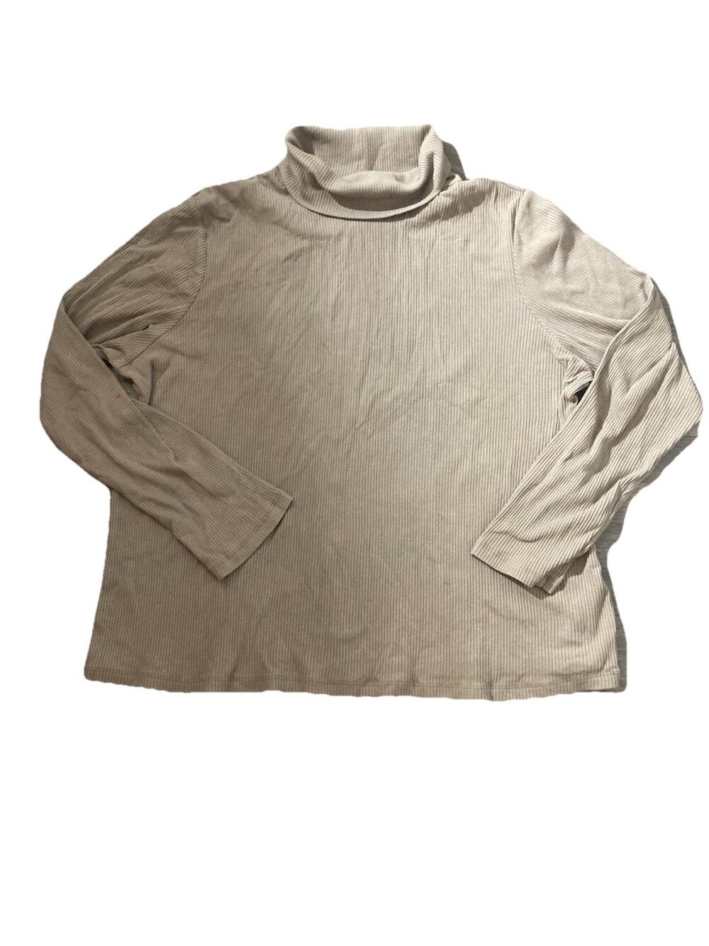 Old Navy Womens XXL Ribbed Tan Turtleneck Long Sleeve Top 2XL